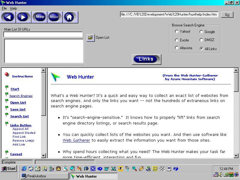 Web Hunter Screenshot